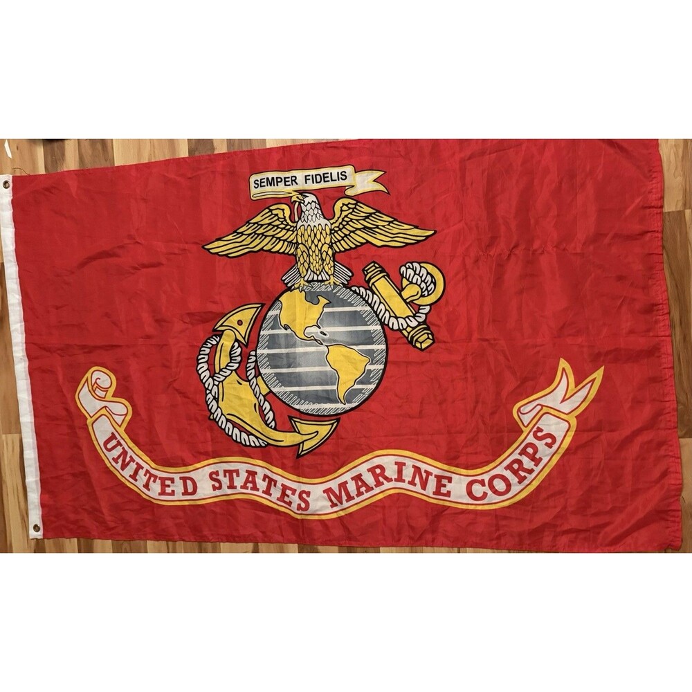 US Marine Corps Red Flag Banner. Made In USA 3 X 5